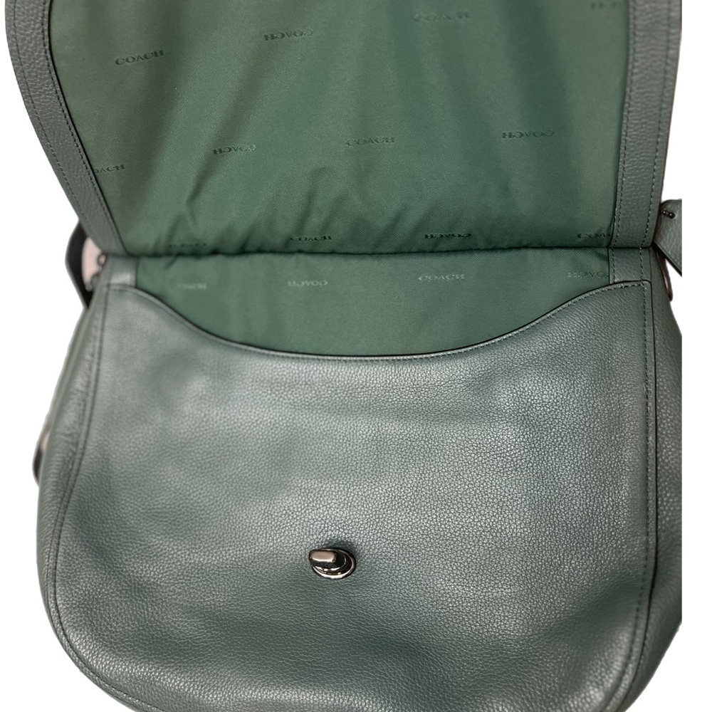 COACH Turnlock Hobo Shoulder Bag green Leather Large 24771 - Picture 10 of 13